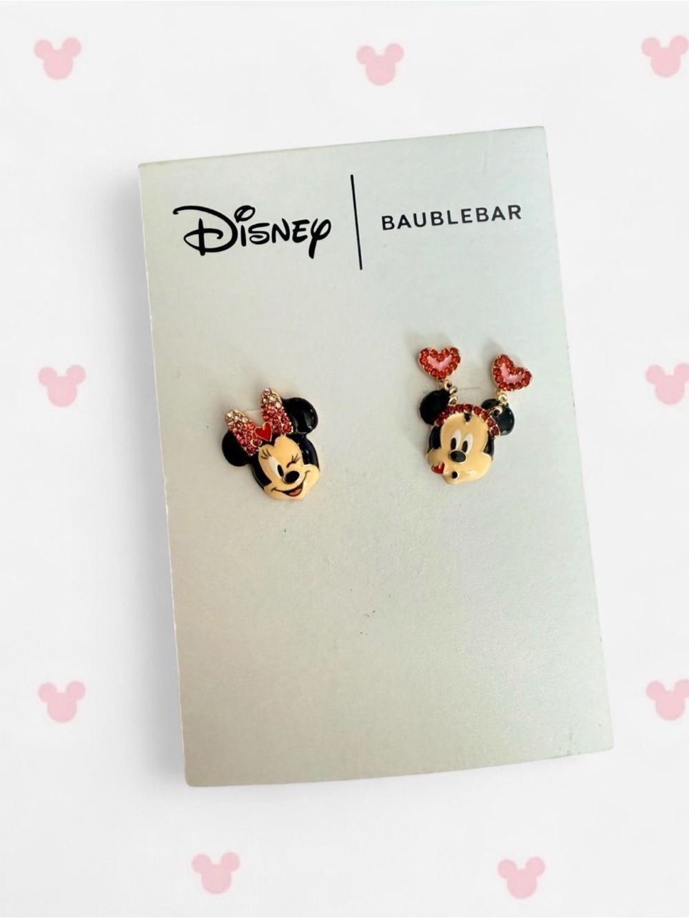 Disney x BaubleBar Minnie & Mickey Mouse Valentine's Day Mismatched Earrings
